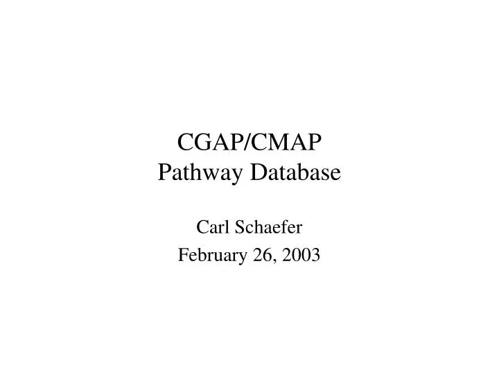 cgap cmap pathway database