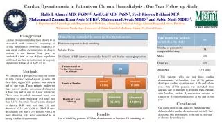 Cardiac Dysautonomia in Patients on Chronic Hemodialysis ; One Year Follow up Study