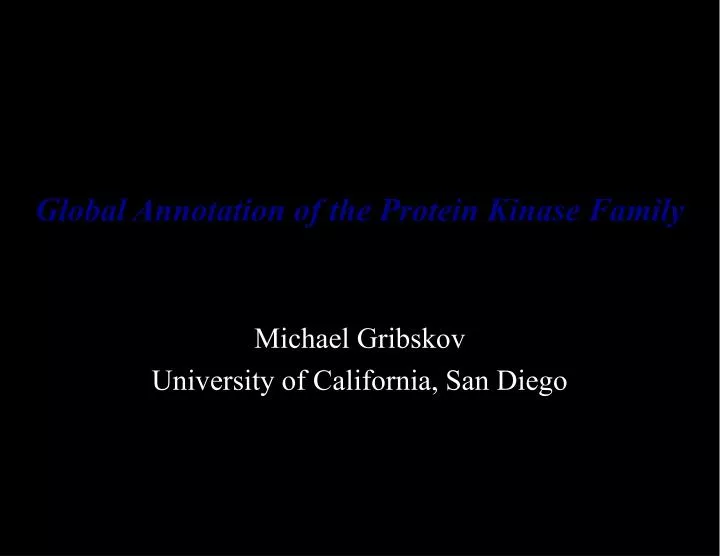 global annotation of the protein kinase family