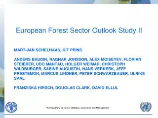European Forest Sector Outlook Study II