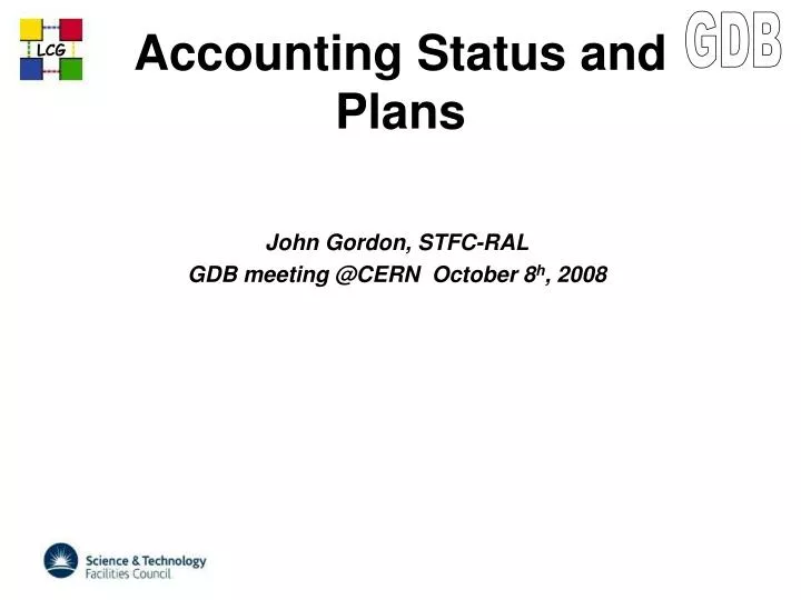 accounting status and plans