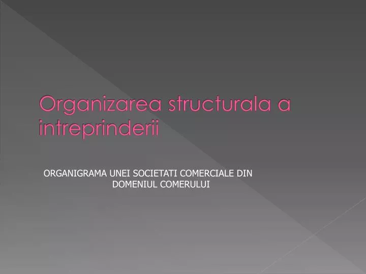 organizarea structurala a intreprinderii