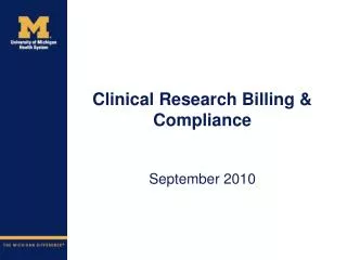 Clinical Research Billing &amp; Compliance