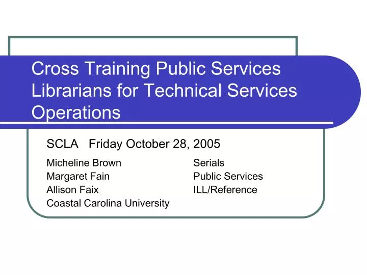cross training public services librarians for technical services operations