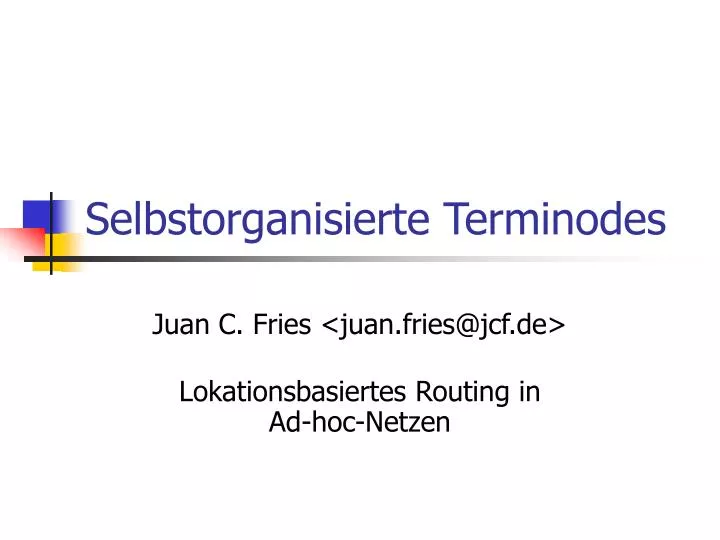 selbstorganisierte terminodes