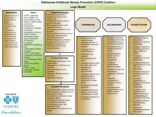 Tallahassee Childhood Obesity Prevention (COPE) Coalition Logic Model