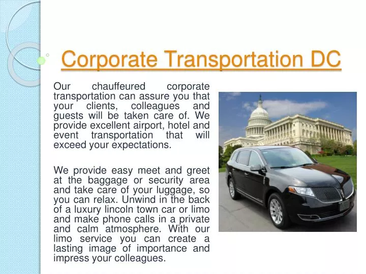 corporate transportation dc