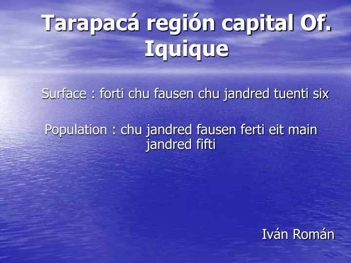tarapac regi n capital of iquique