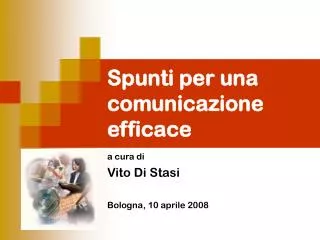 spunti per una comunicazione efficace
