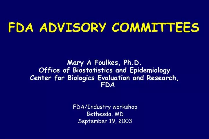 fda advisory committees
