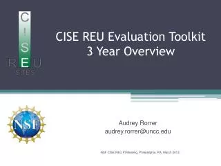 CISE REU Evaluation Toolkit 3 Year Overview