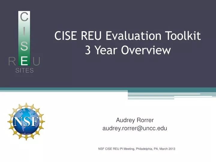 cise reu evaluation toolkit 3 year overview