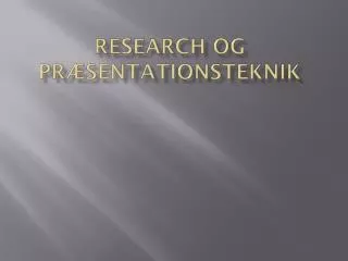 research og pr sentationsteknik