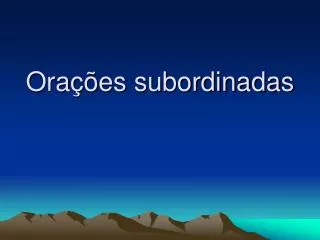 ora es subordinadas