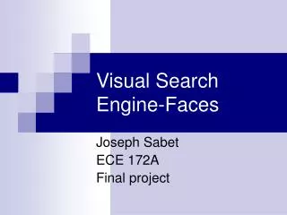 Visual Search Engine-Faces