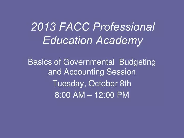 2013 facc professional education academy