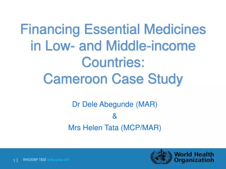 financing essential medicines in low and middle income countries cameroon case study