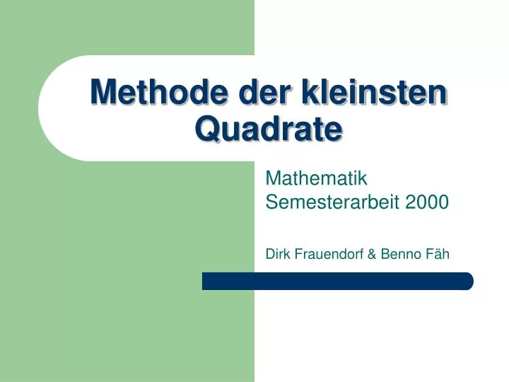 methode der kleinsten quadrate