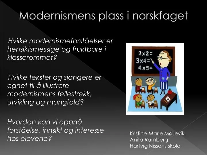 modernismens plass i norskfaget