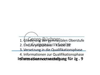 informationsveranstaltung f r jg 9