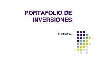 portafolio de inversiones