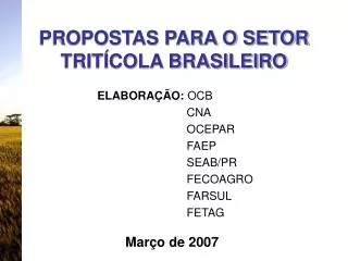 propostas para o setor trit cola brasileiro