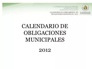 CALENDARIO DE OBLIGACIONES MUNICIPALES 2012