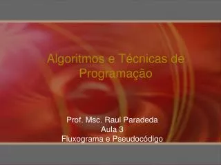 algoritmos e t cnicas de programa o