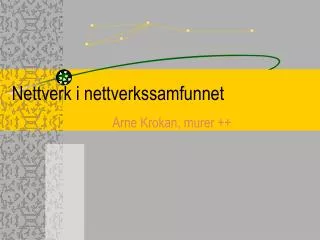 nettverk i nettverkssamfunnet