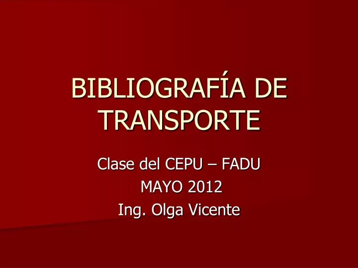 bibliograf a de transporte