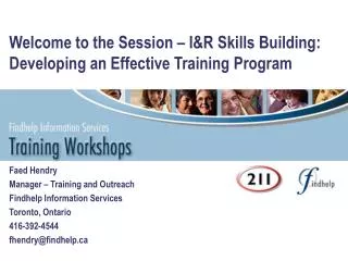 welcome to the session i r skills building developing an effective training program
