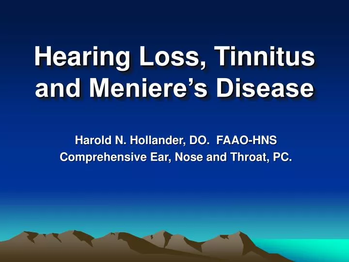 hearing loss tinnitus and meniere s disease