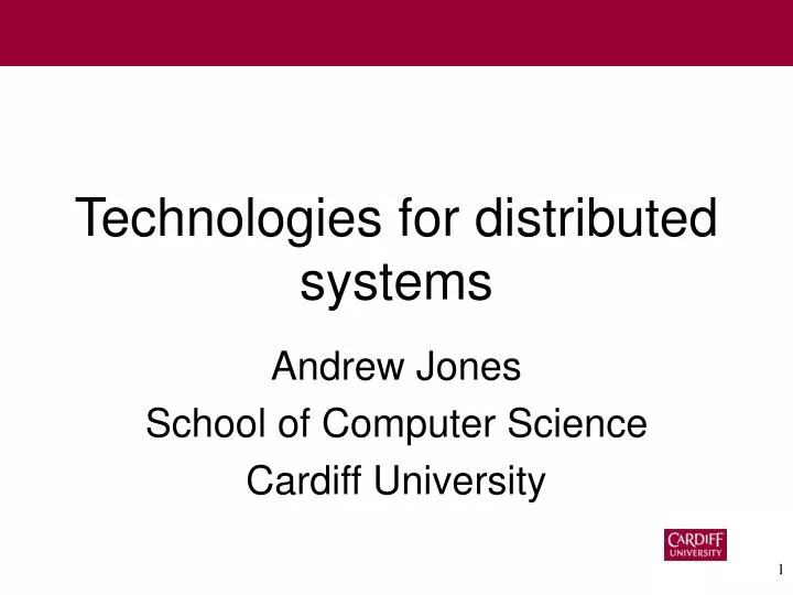 technologies for distributed systems