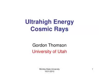 Ultrahigh Energy Cosmic Rays