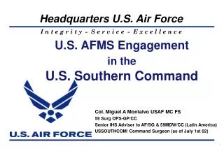 U.S. AFMS Engagement in the U.S. Southern Command