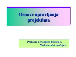 osnove upravljanja projektima