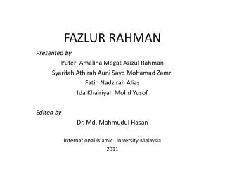 FAZLUR RAHMAN