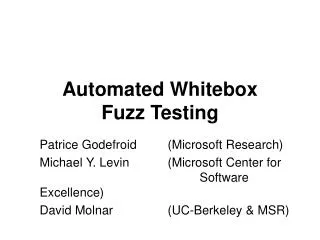 Automated Whitebox Fuzz Testing