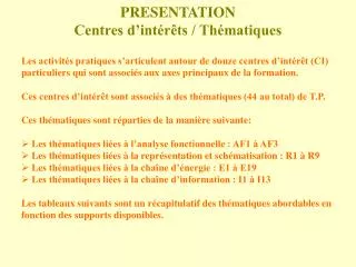 presentation centres d int r ts th matiques