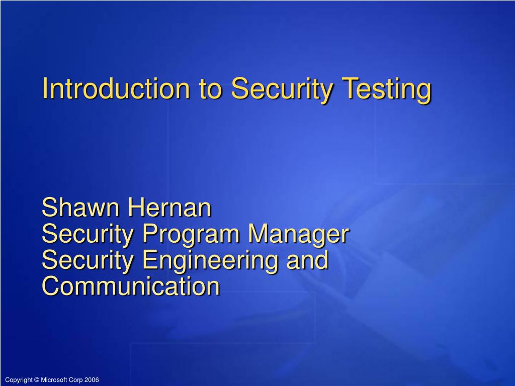 PPT - Introduction to Security Testing PowerPoint Presentation, free ...
