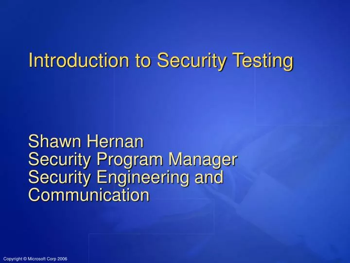 introduction to security testing