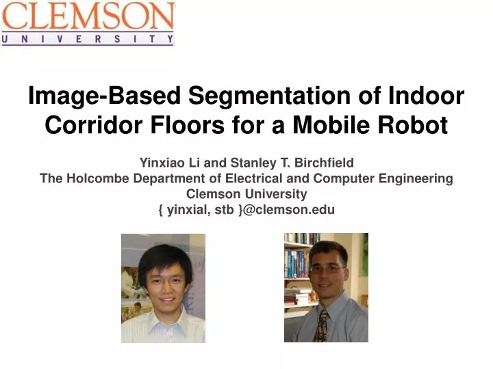 image based segmentation of indoor corridor floors for a mobile robot