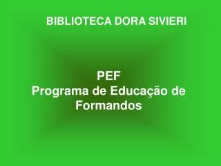 pef programa de educa o de formandos