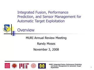 MURI Annual Review Meeting Randy Moses November 3, 2008
