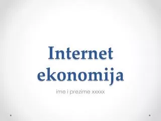 internet ekonomija