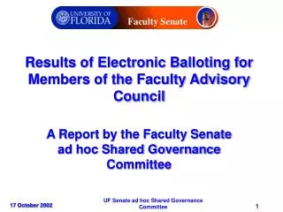 Results of Electronic Balloting for Members of the Faculty Advisory Council