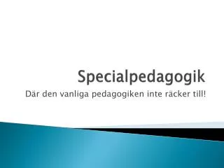 specialpedagogik
