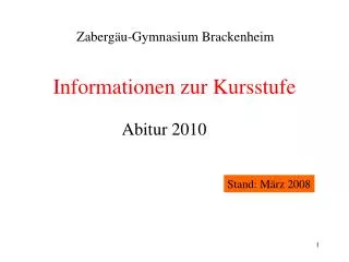 informationen zur kursstufe