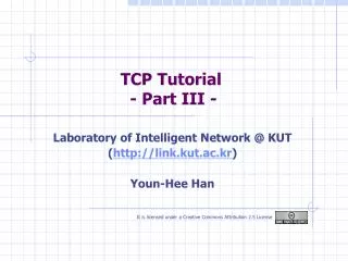 TCP Tutorial - Part III -