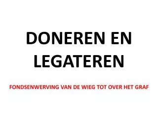 doneren en legateren